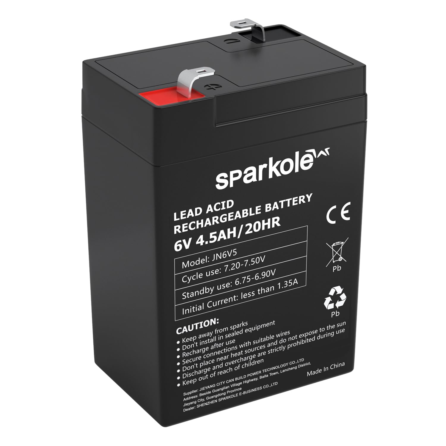 6v 4.5ah Battery Sealed Lead Acid Rechargeable Battery, Maintenance Free, for Children's Toy Car/Emergency Lighting/Solar Systems/Scooter/Deer Feeder/Electronic Scales
