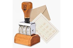 Business Date-Stamping Precision: Wooden Self-Inking Date Wheel Stamp