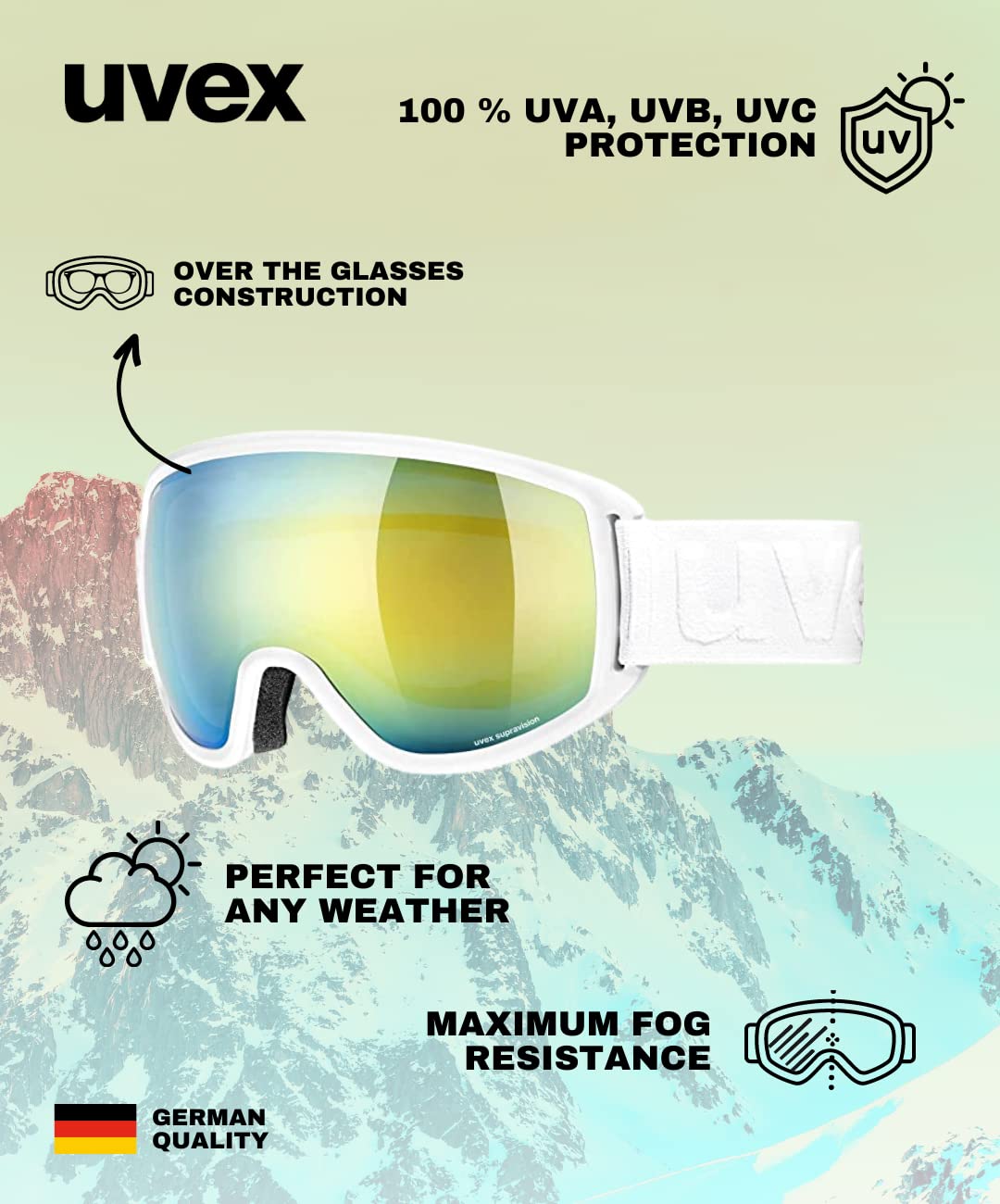 uvex Gogle narciarskie unisex-dorosły uvex topic FM sphere (1 w zestawie)