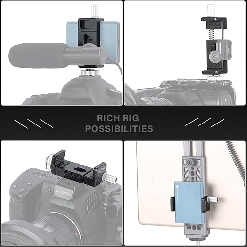 Miniatura 6 de NICEYRIG Soporte SSD T5 T7 con rosca de 14, boca ajustable de 2.244in a 3.031in, soporte para banco de energía SSD para BMPCC 4K 6K Pro Z Cam - 477
