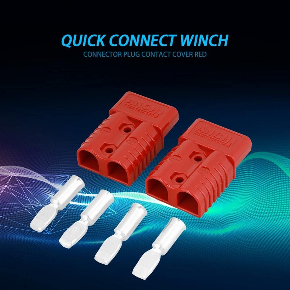 2Pz 175A 600V Kit Connettore Batteria Quick a Rosso, Plug Elettrico per Connessione e Disnnesto Rapida di Batteria con 4 Accessori