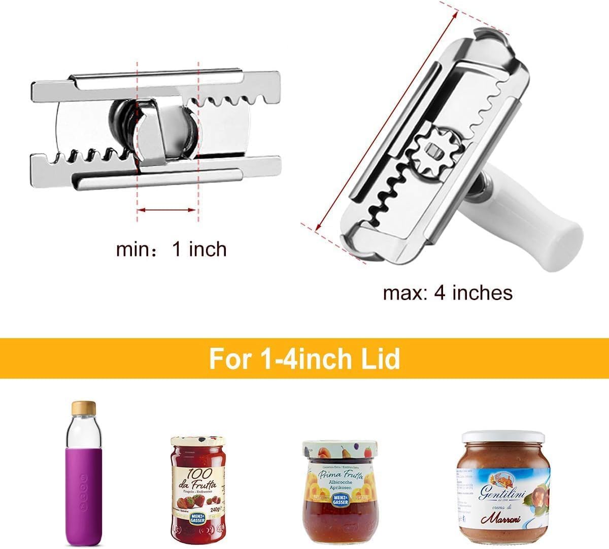 AARKRI SALES All-in-One Jar and Bottle Lid Opener with Non-Slip Handle Design - Jar Opener - Bottle Opener - Lid Opener - Kitchen Gadget