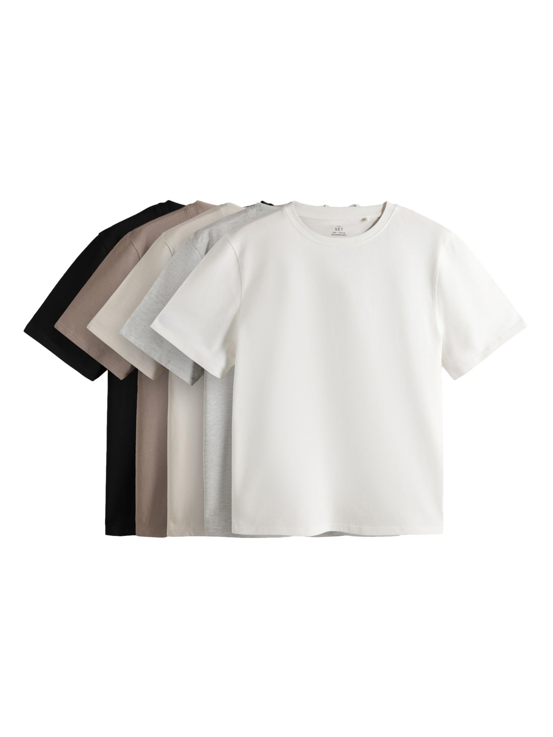 THE SET Mujeres Pack de 5 Camisetas de Corte Holgado