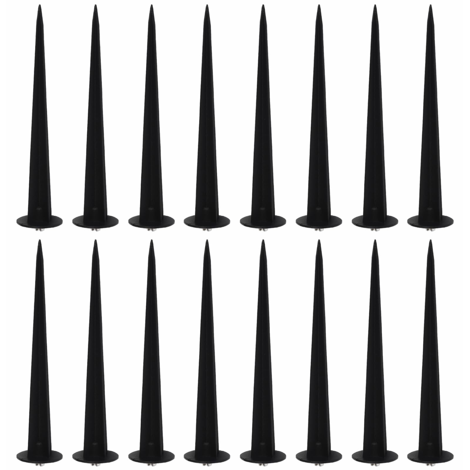 Garden Stakes, 16 Pack Ground Light Spikes Stakes, 16cm Ground Solar Torch Light Spikes Landscape Edging Stakes, Aluminum Coated Steel Tube Sturdy Garden Canes Spike Flood Light Stakes Sand Wood
