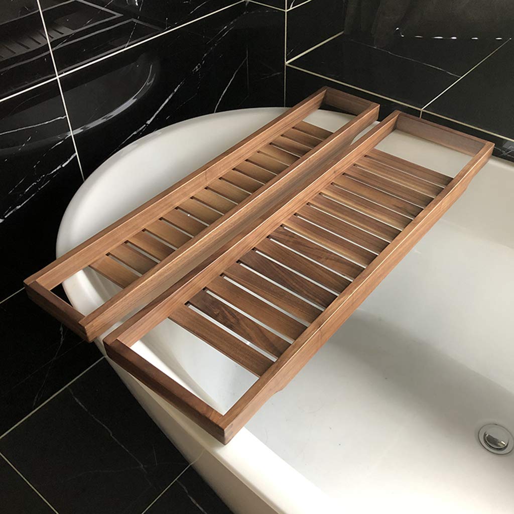 Bandeja de bambú ajustable para bañera con soporte para copas de vino, ranura para teléfono, soporte para tableta, organizador de spa de madera antideslizante para artículos esenciales de baño, mejora