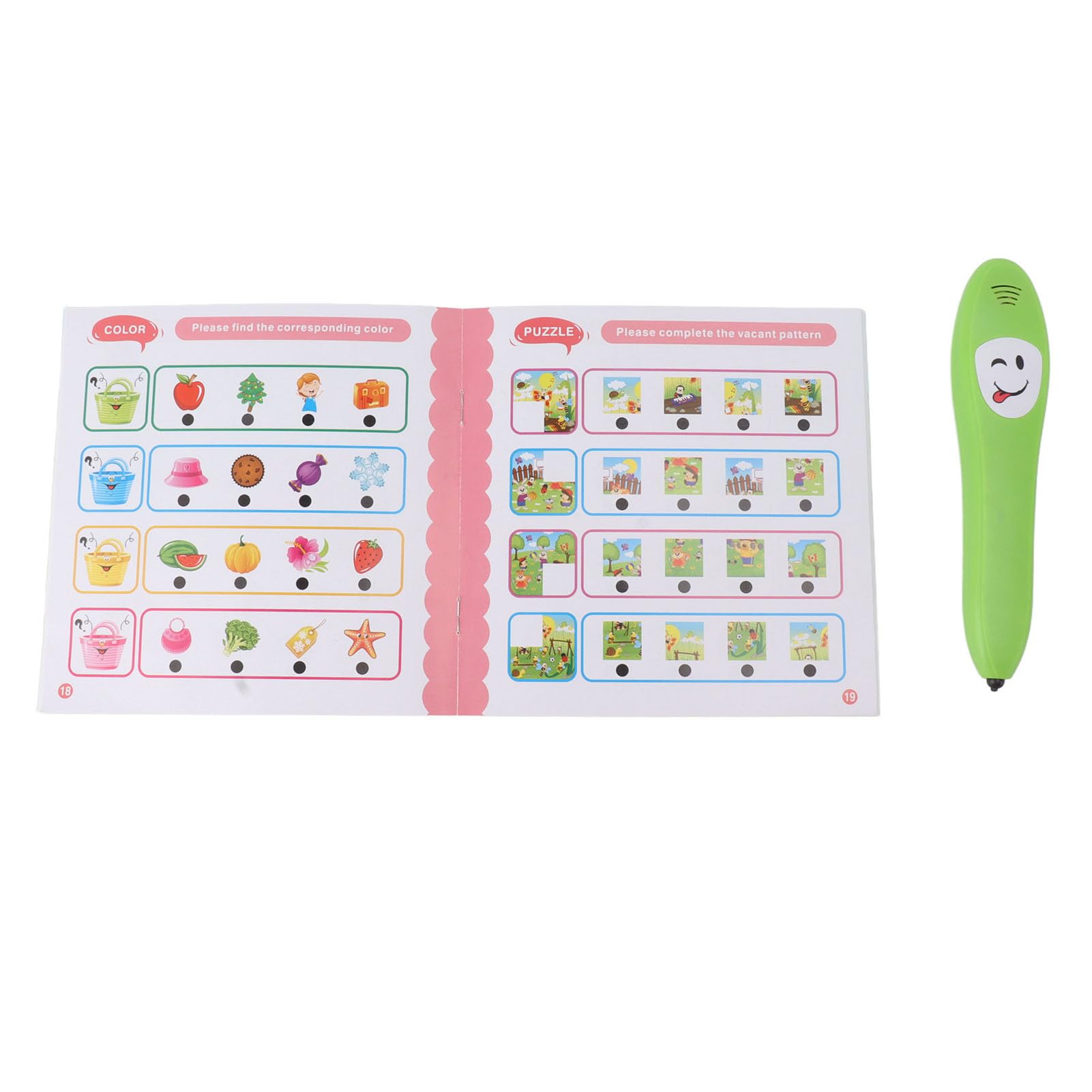 shenruifa Reading Pen Book Early Education English Electronic Learning Pen Book for Toddlers Kids, Green - Image 4