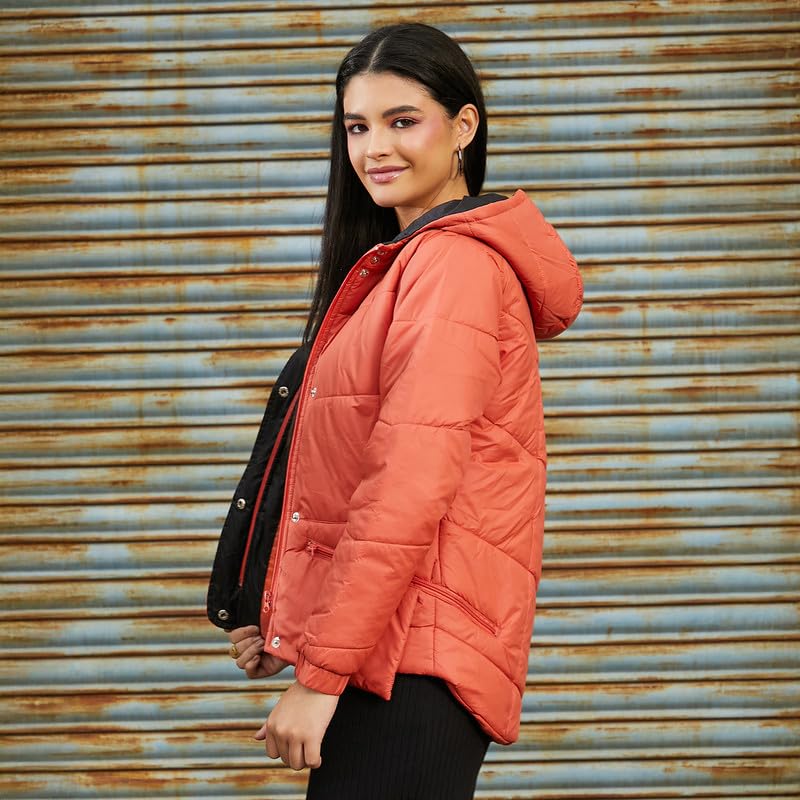 Image of PINACOLADA Women's Fleece-Lined Biker Jacket for Casual Wear | Spread Collar | Long Sleeve | Zipper Closure | Jacket Crafted with Comfort Fit for Everyday Wear