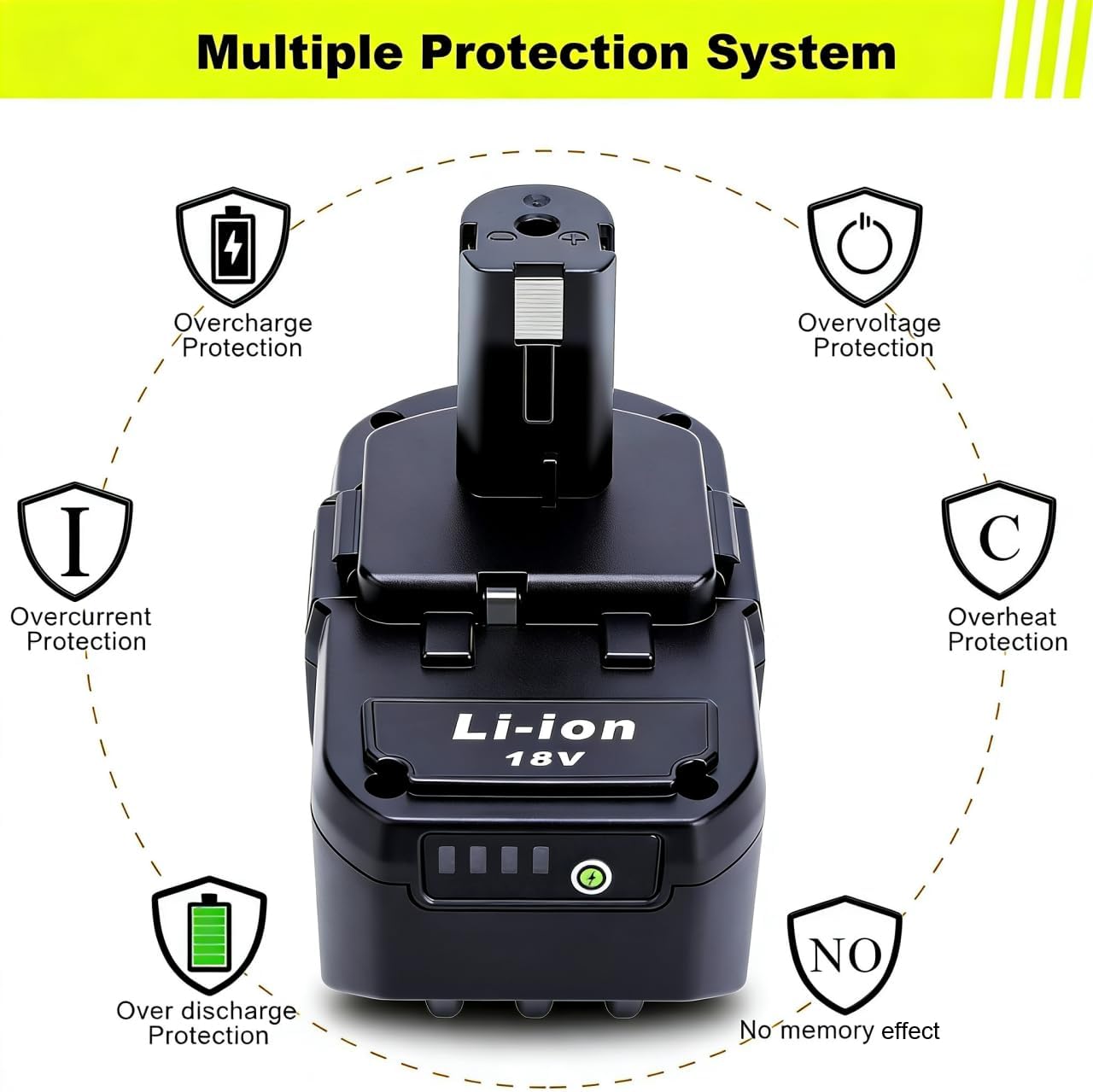 2 Pack 7.0Ah Replacement for Ryobi 18V Battery ONE+ P108 P109 P103 P104 P105 P107 P122, Compatible with Ryobi 18 Volt Cordless Power Tools Lithium Battery