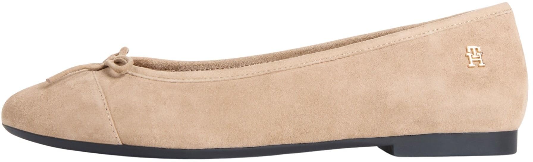 Tommy Hilfiger Women's Hilfiger Suede Ballerina FW0FW09357 Ballerinas, Khaki (Safari Canvas), 3.5