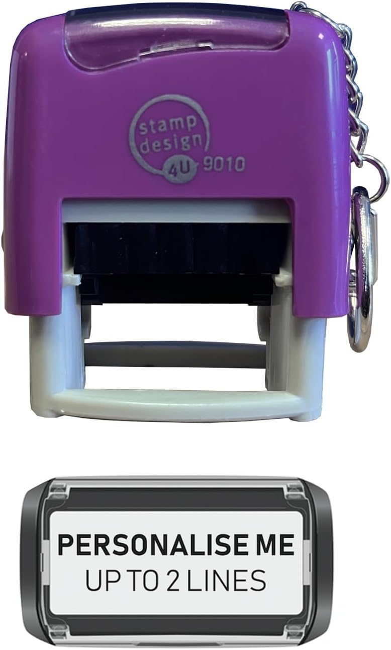 Stamp Design 4U NHS Doctor Nurse Hospital Midwife Self-Inking Personalised Keyring Key Ring Rubber - Black Ink