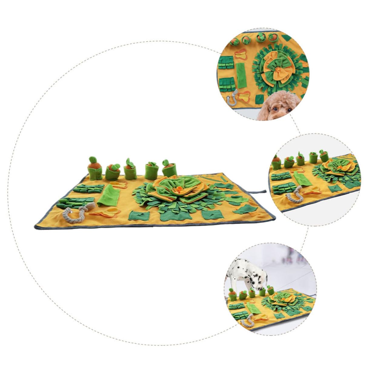 POPETPOP Tapis De Fouille pour Chien Tapis Alimentation Décoratif Couverture Antidérapante Facile à Nettoyer