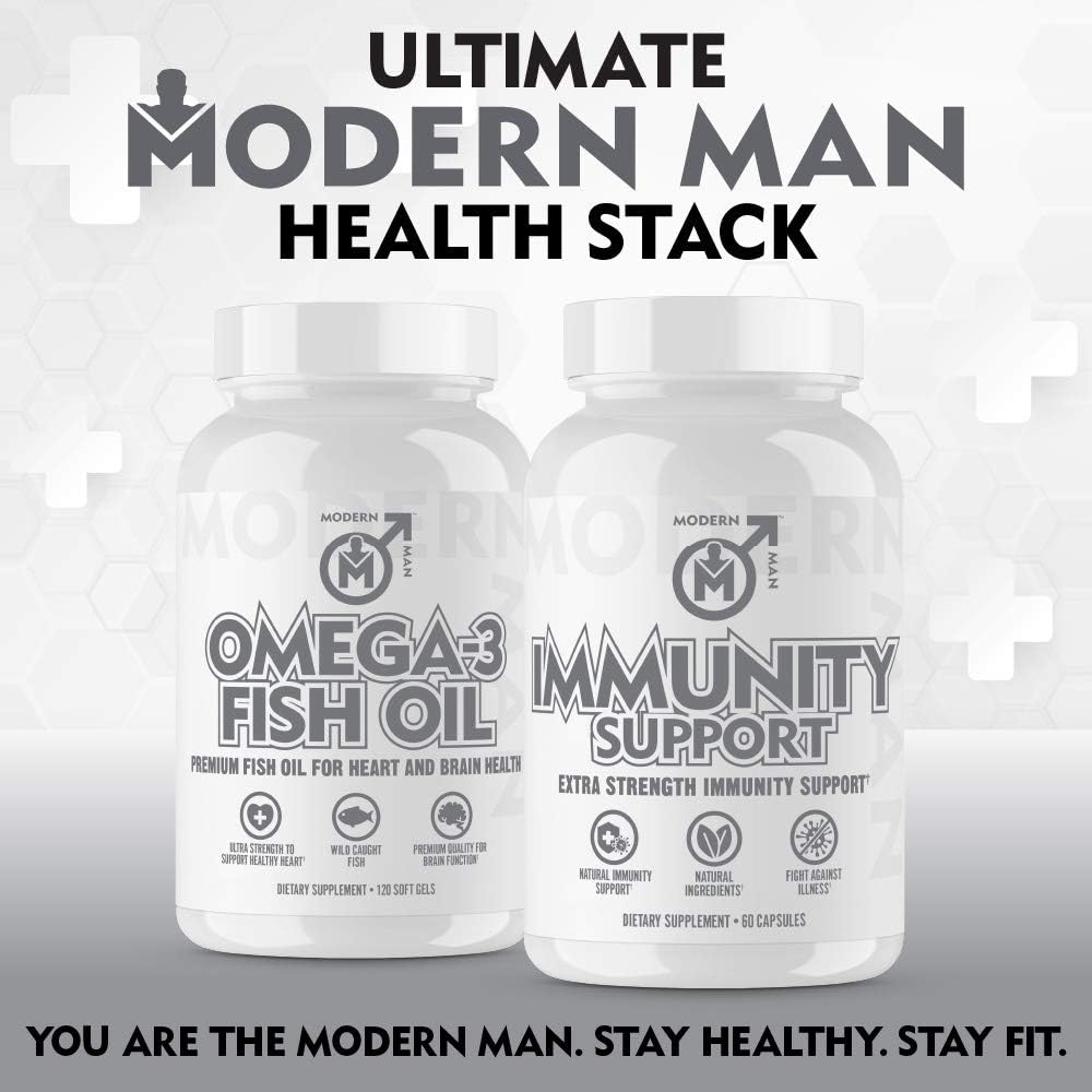 Modern Man Immunity Support - Vitamin C, Elderberry, and Reishi Mushroom Healthy Immunity Booster, Daily Natural Defense Supplement for Men, Vegan, Organic, Unflavored