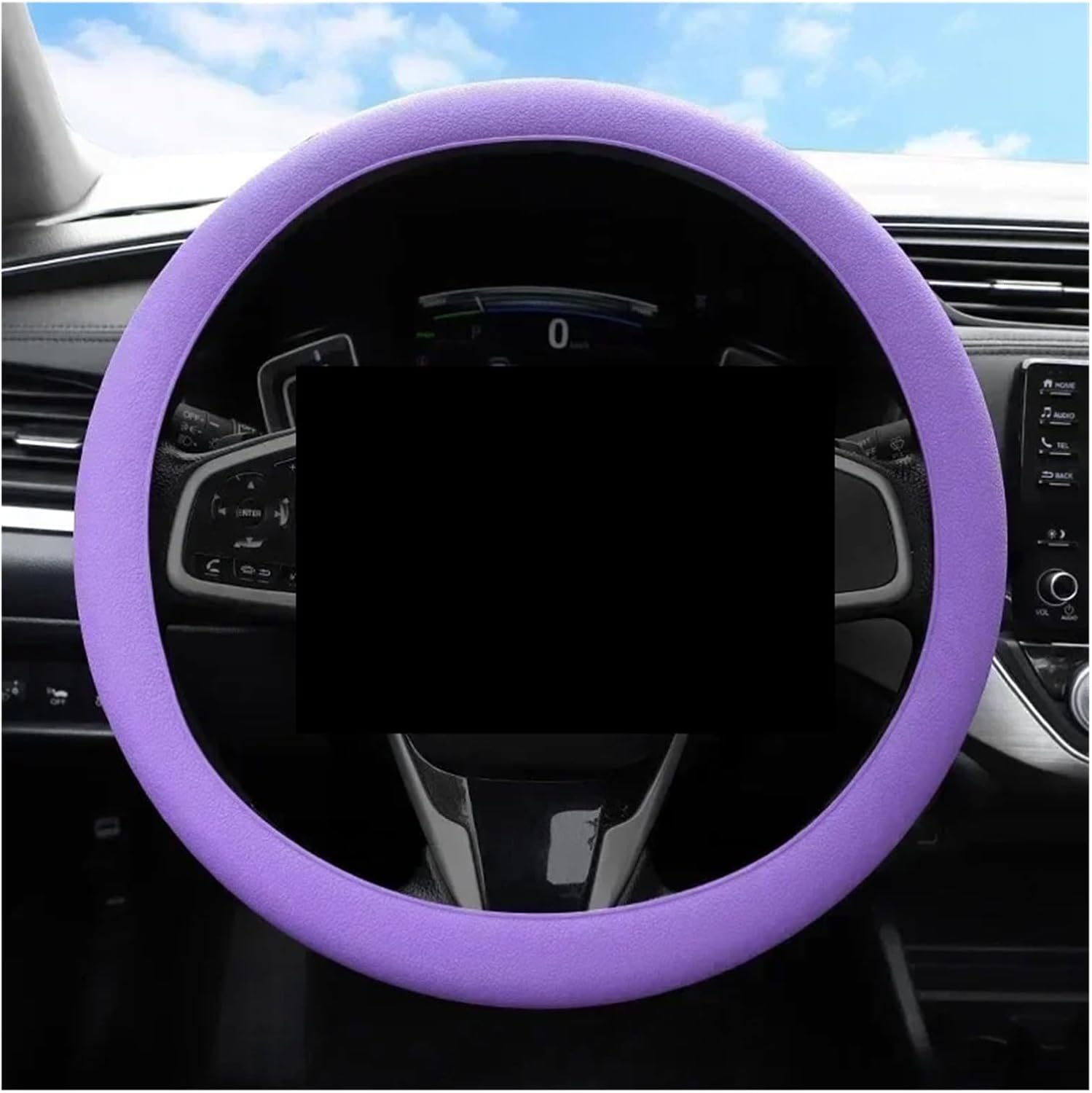 Car Steering Wheel Covers Silicone Steering Wheel Cover Comfortable Protector Breathable Car Accessories Interior Wheel Steering Protector(Black)