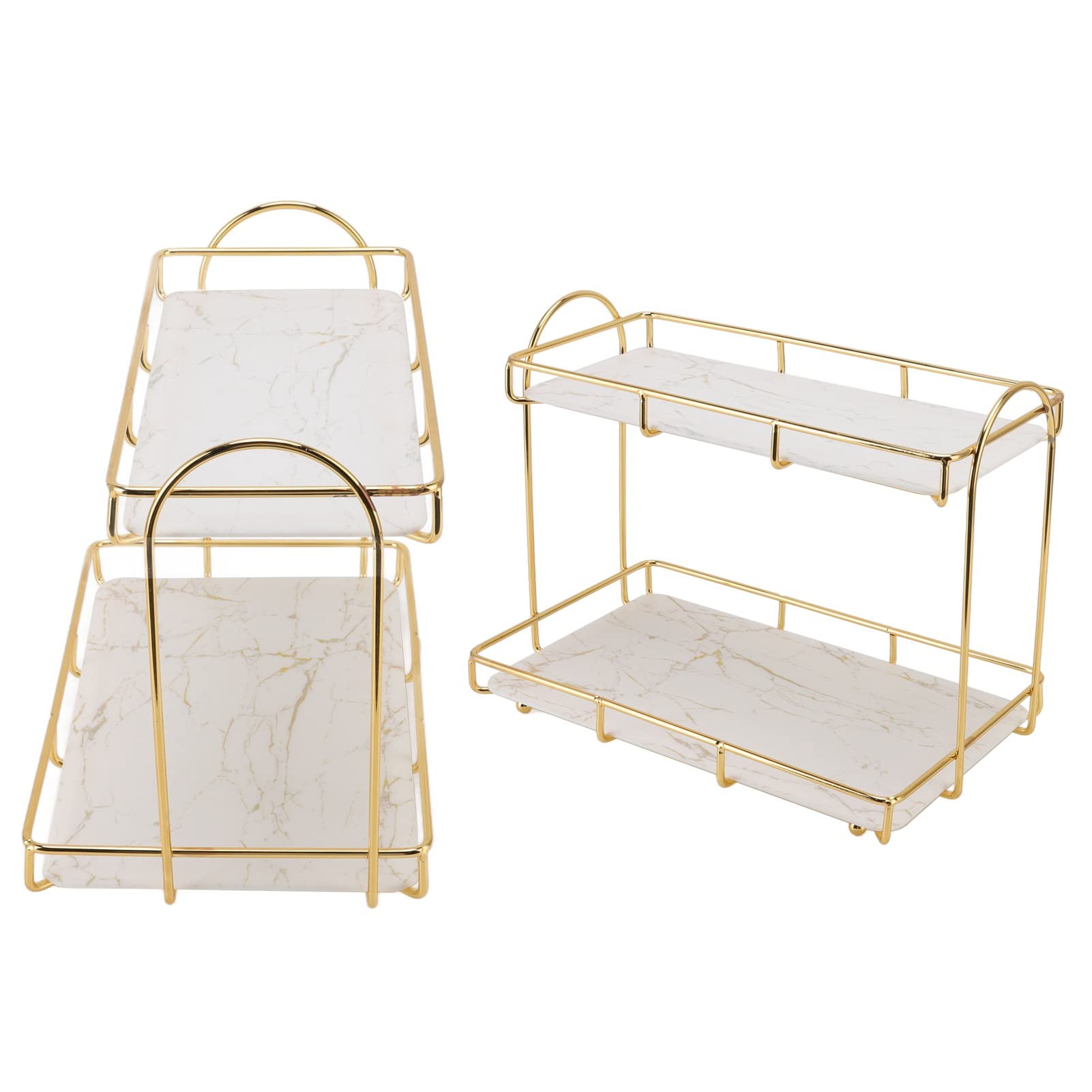 Schimer Badezimmer-Organizer, Arbeitsplatte, Parfüm-Organizer, Make-up-Organizer, Kosmetik-Aufbewahrungsregal, 2-Reifen-Waschtisch, Kommode, Küche, Gewürzregal (L)