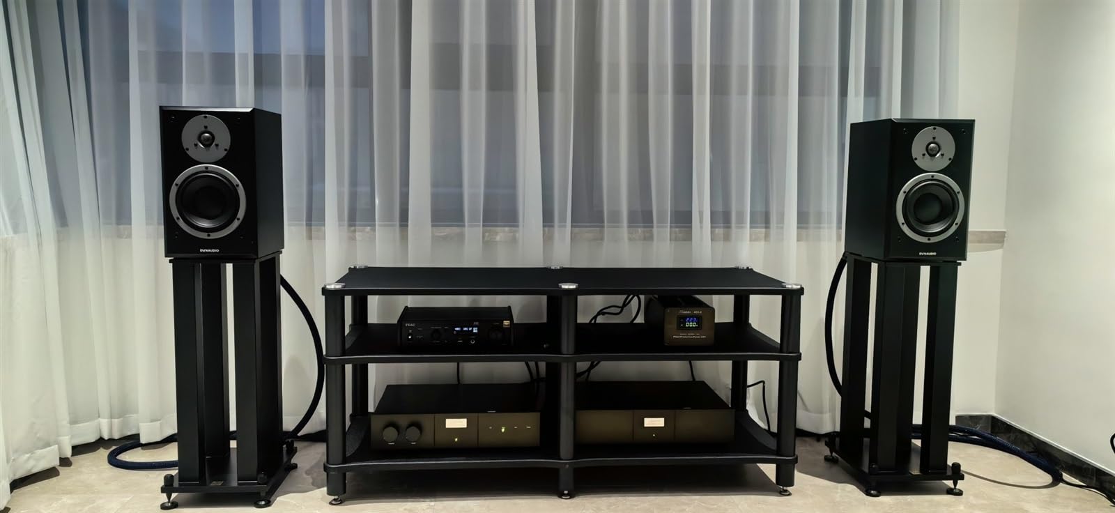Szafka stereo podwójny szeroki stojak na nośniki AV |HEAVE ROZRYWKA - AKCESORIA Wyświetlacz |Idealny do stereo/wzmacniacza/odtwarzacza DVD/TV |Home Stereo Component Corner TV Stand (120x5 szeroki)