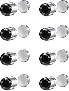 Fake Nose Ring Stud Magnetic Nose Stud Clip On Lip Ear Non Pierced Jewelry for Women Men Black