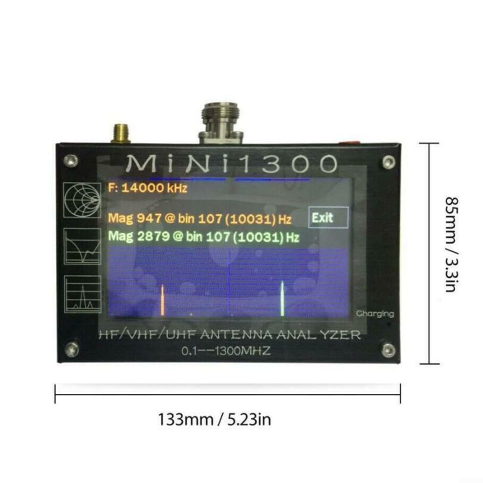 KiraKira Mini1300 SWR Analizator anteny 0,1-1300 MHz HF/VHF/UHF miernik z wyświetlaczem LCD 4,3 cala i trybem