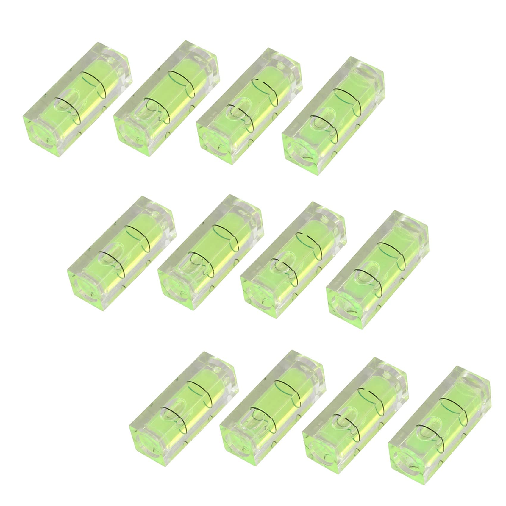 Jnchdghwa Green 12Pcs 10X10x29mm Universal Square Bubble Spirit Level Tripod Measuring Camera
