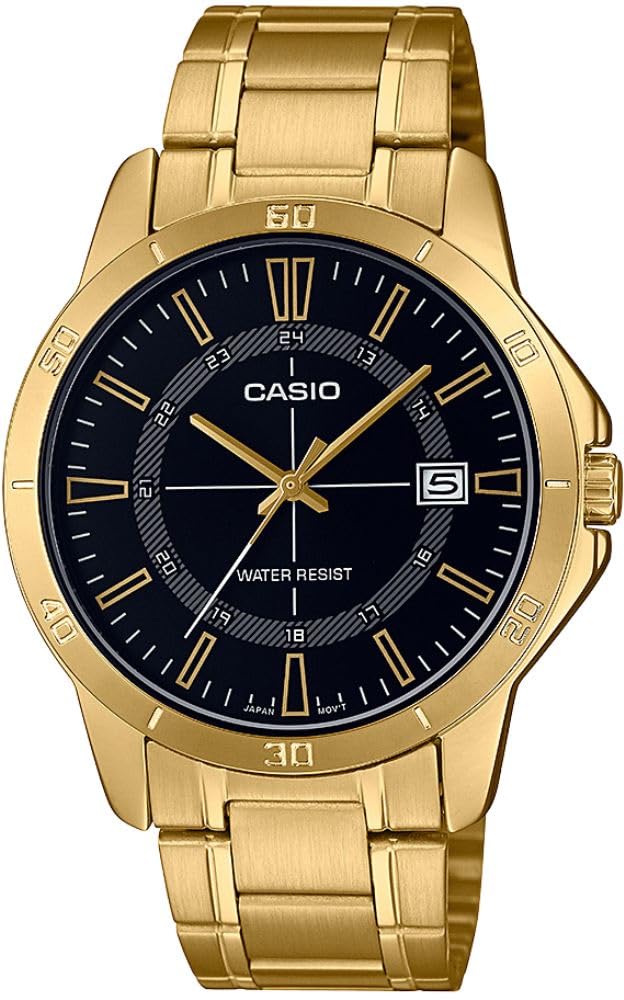 Amazon.com: Casio Quartz Black Dial Gold Stainless Steel Men's