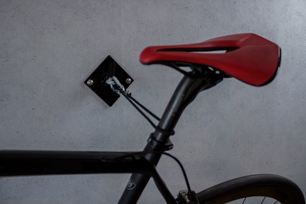 trelixx Allround Fahrradwandhalterung aus schwarzem Acrylglas | platzsparende Fahrradaufbewahrung | top Design | leichte Montage
