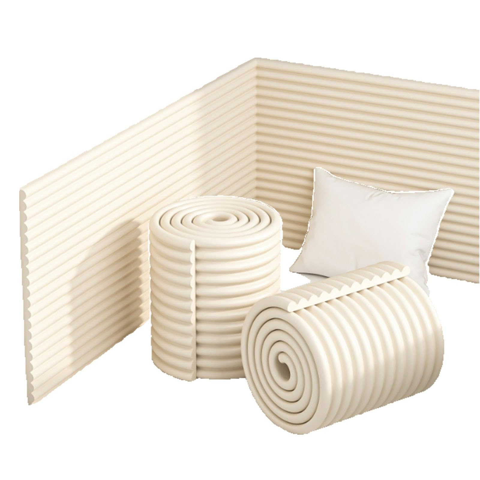 Baby Proofing Fireplace Hearth Guard Extra Wide Cushion for Child Safety and Edge Protection(White,200 * 20cm)