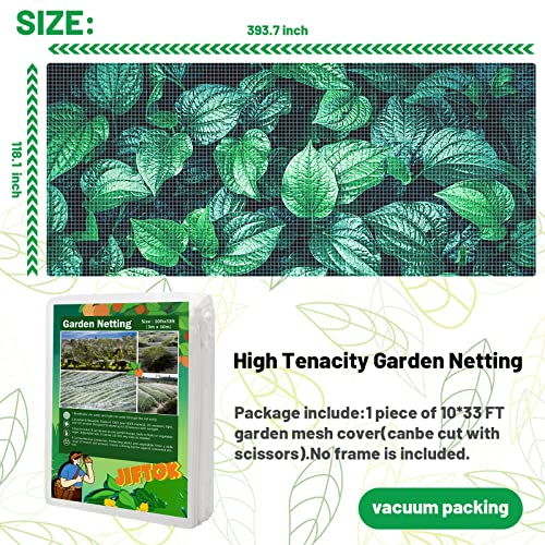 Jiftok Garden Netting Pest Barrier, 10×33Ft Ultra Fine Garden Mesh Netting For Protection, Garden Bed Row Cover For Vegetable Plants Fruits Flowers Crops Greenhouse Barrier Screen Net Cover #TOP1