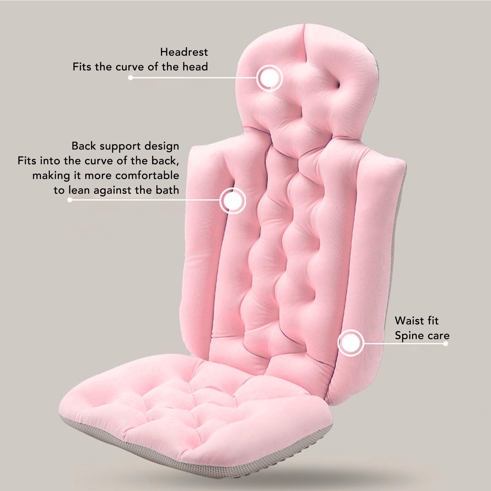 Generic Tapis D'appui-tête de Bain à Ventouse Antidérapant, Léger et à Séchage Rapide pour Une Expérience de Bain de Luxe