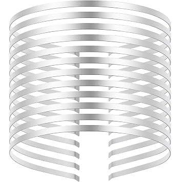 12 Pieces Smooth Metal Headbands Frames in Silver Tone for DIY Tiara Base Blank Hairband Silver Plated Head Bands 3mm