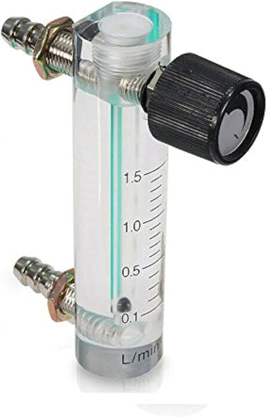 Flowmeter with Control Valve YB-4M Air Flow Meter Gas Regulator for Oxygen, Air and Gas（0.1-1L/min）