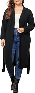Plus Size Sweater Cardigan for Women Knit Sweater Long Sleeve Belted Ove...