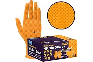 Heavy Duty Industrial Mechanic Food Nitrile Gloves with Diamond Grip