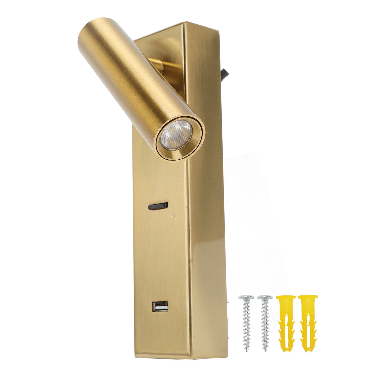 Lampada da Lettura a Parete a LED con Ricarica USB e Angolo per un Arredamento Elegante per la Casa (luce bianca) (luce bianca)
