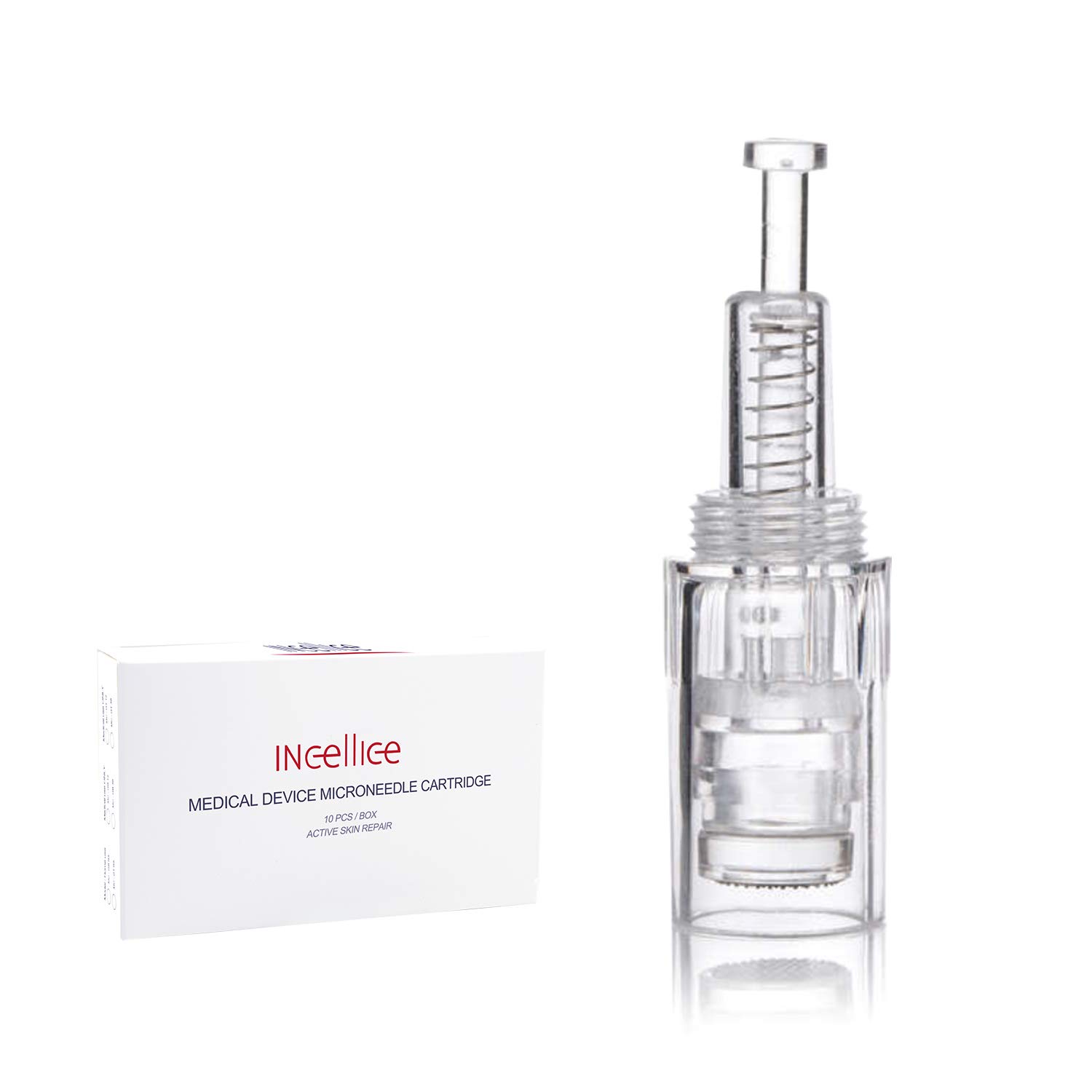 INCELLICE 10 Pcs Derma Pen Needles, Nano R5 Pins Professional Round Titanium Needle Microneedles for Screw Thread Slot Electric Microneedling Pen (Disposable)