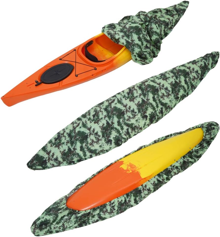 Forart 10-12ft Waterproof Kayak Canoe Cover Storage Dust Cover Waterproof UV Protection Cover Sunblock Shield Outdoor Fishing Boat Cover