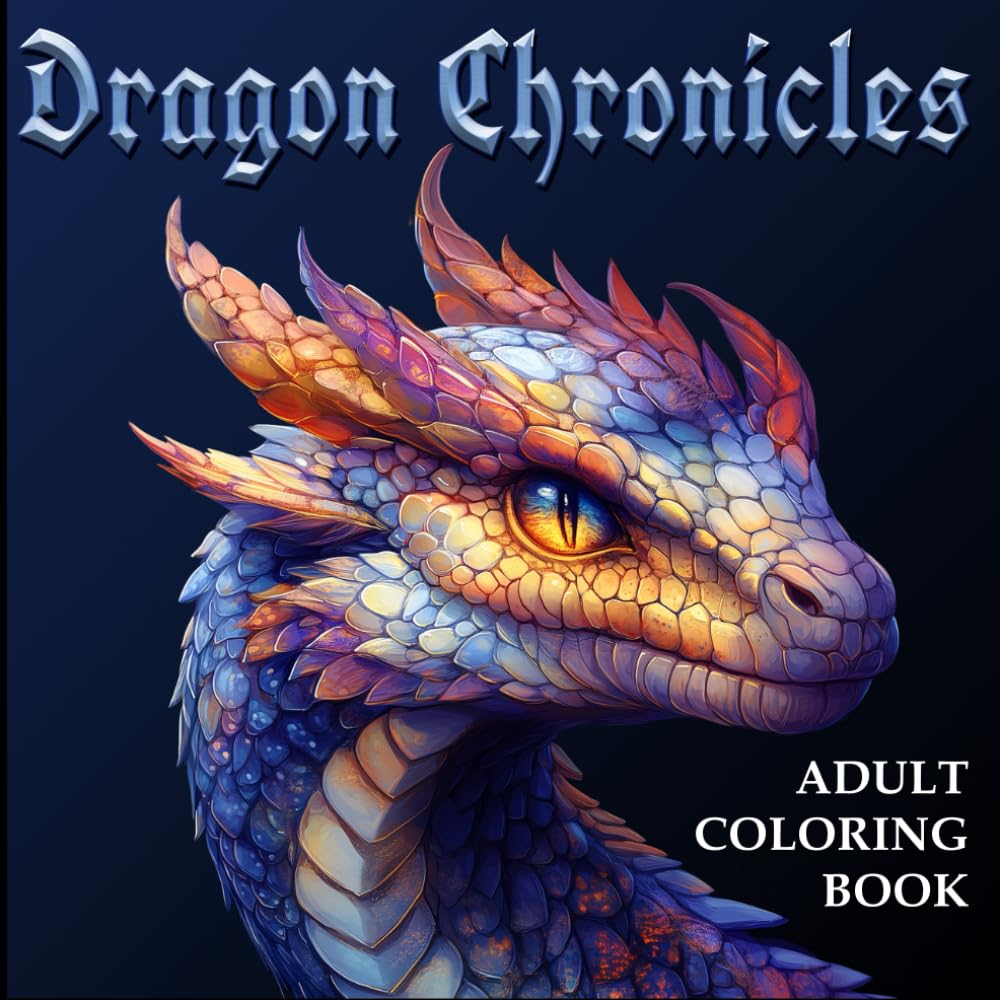 Dragon Chronicles: Adult Coloring Book with Mythical Creatures, Epic Landscapes, Historical Battles, and More for Relaxation