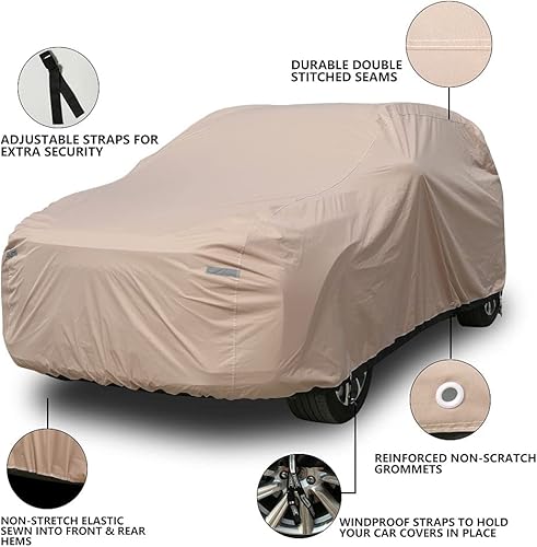 Miniatura 3 de Coverado - Funda de automóvil para SUV, resistente al agua, para todo tipo de clima, ultra protección, de 6 capas, 300D, resistente y completa, con