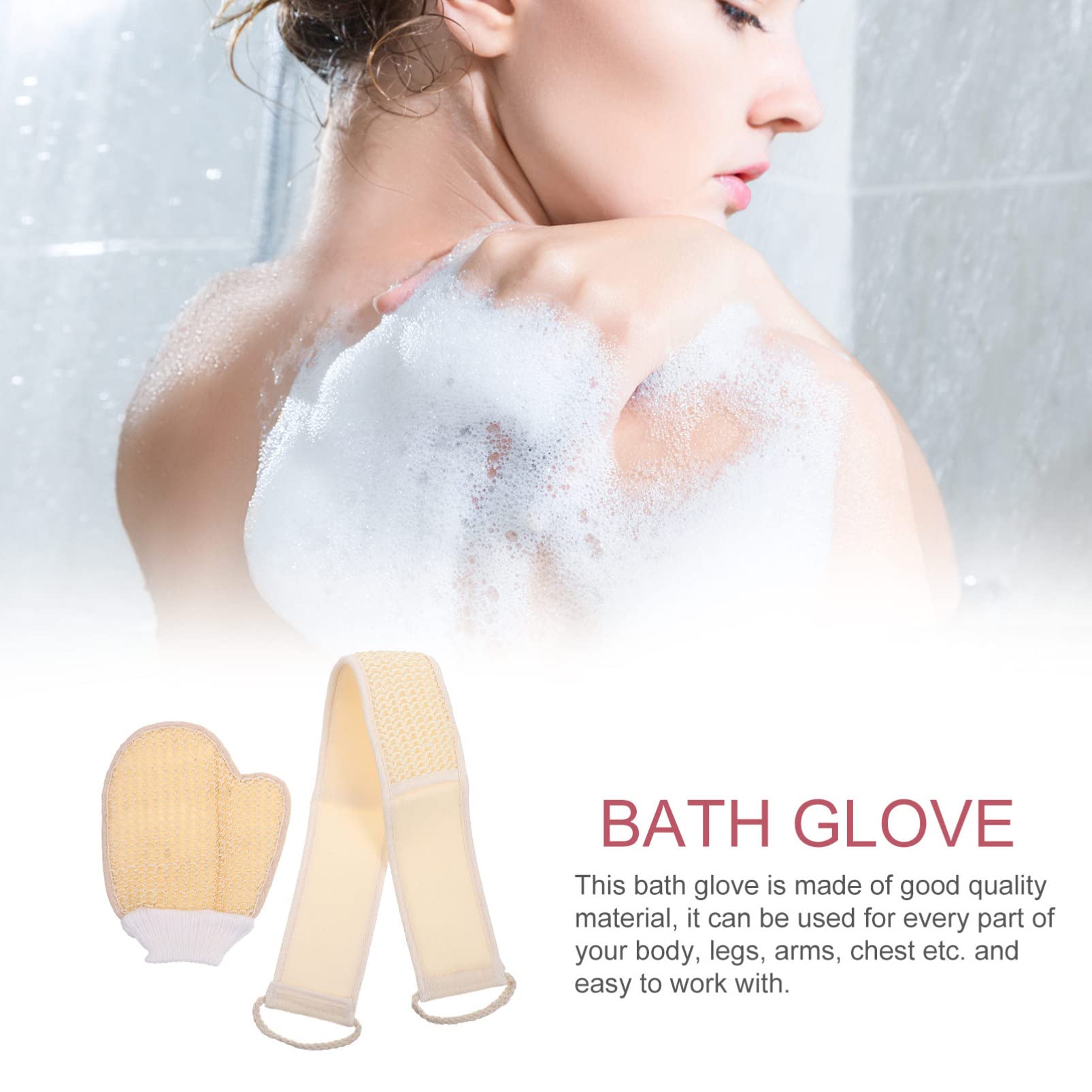 minkissy Juego de 4 toallas de baño para el cuerpo, esponja de belleza, esponja de baño, esponja de baño, esponja de baño, esponja de baño, guante de lufa, toallas de lufa natural, esponjas de cepillo