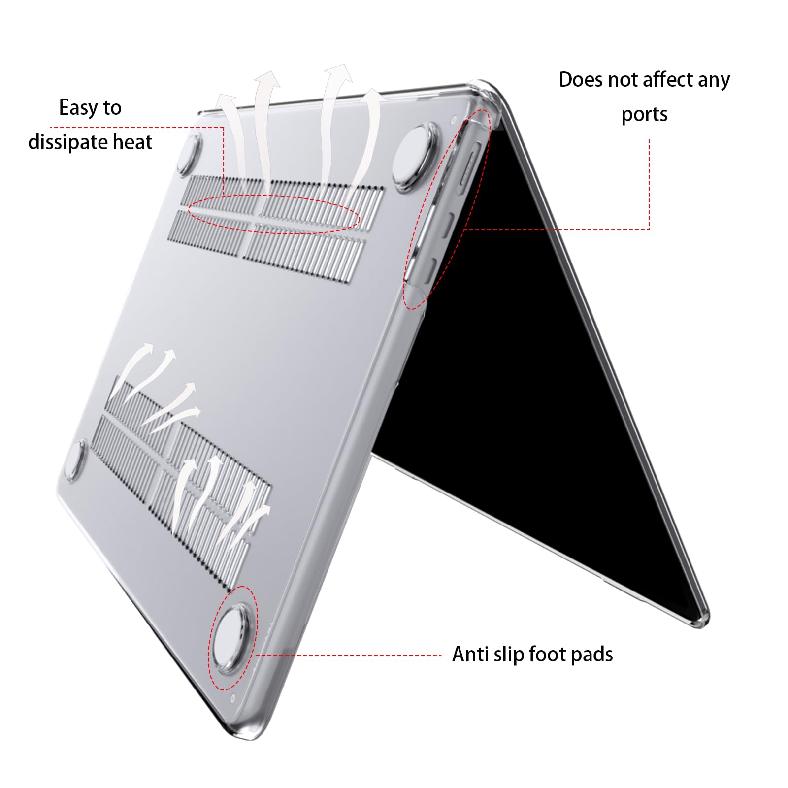 eleger Cover compatibile con MacBook Pro 14" M4 M3 M2 M1 Pro/Max A3112 A3185 A3401 A2918 A2992 A2779 A2442, versione 2024 2023 2021, Custodia protettiva rigida, Trasparente cristallino