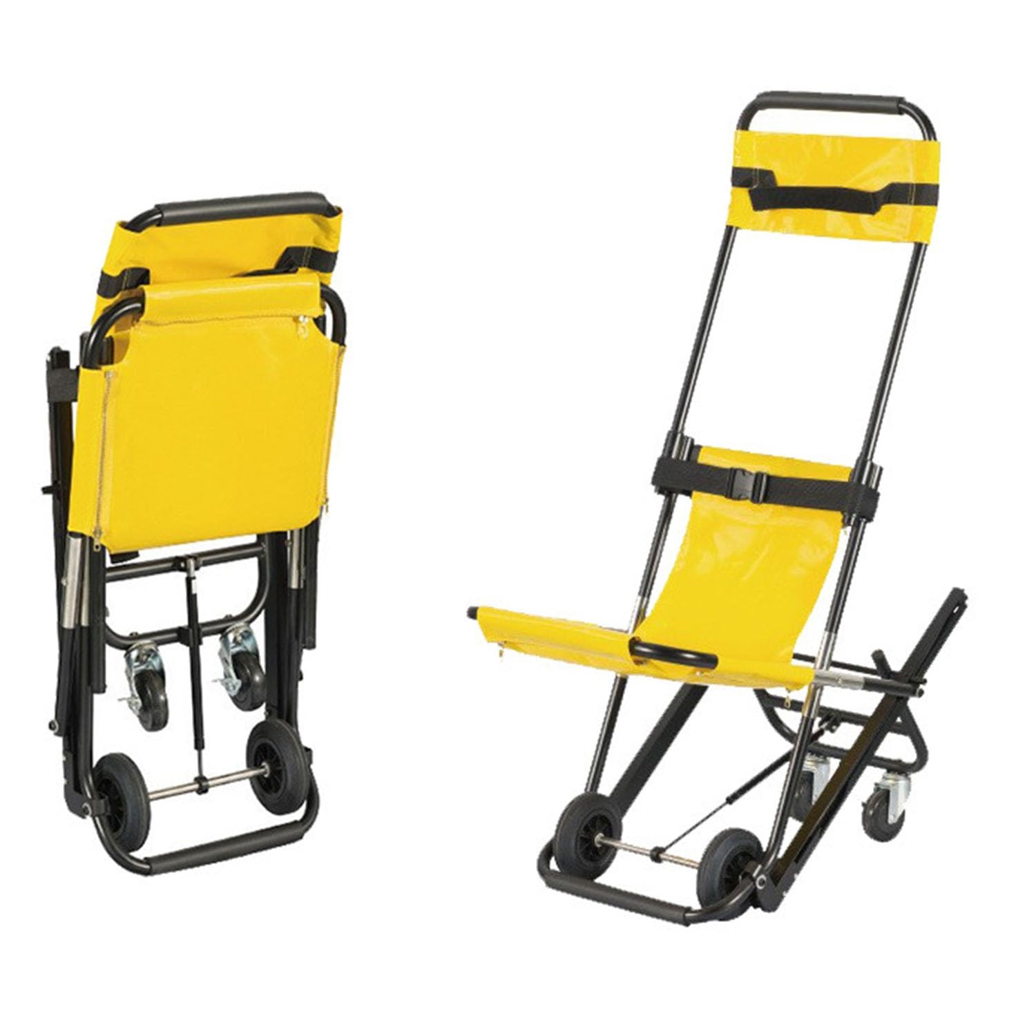 Silla de transferencia plegable con reposacabezas regulable para escaleras