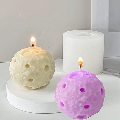 Miniatura 7 de FJRICH 3D Candle MoldsDIY Silicone Mold for Candles Making Moon Mold Candle Making DIY Candles Resin Mould Moon for Candles SoapsCandle Decorations