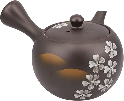 Miniatura 4 de Tokoname Ware F807 Tomisen Black Nadeshiko Obi Netet, tetera, negro, 9.5 fl oz (9.5 fl oz)