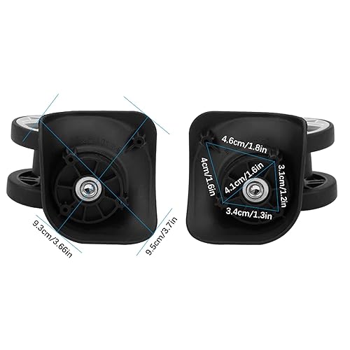 Miniatura 4 de plplaaoo - Ruedas de repuesto para equipaje, 1 par de ruedas de maleta, ruedas universales, ruedas conectadas silenciosas, rueda transportadora de