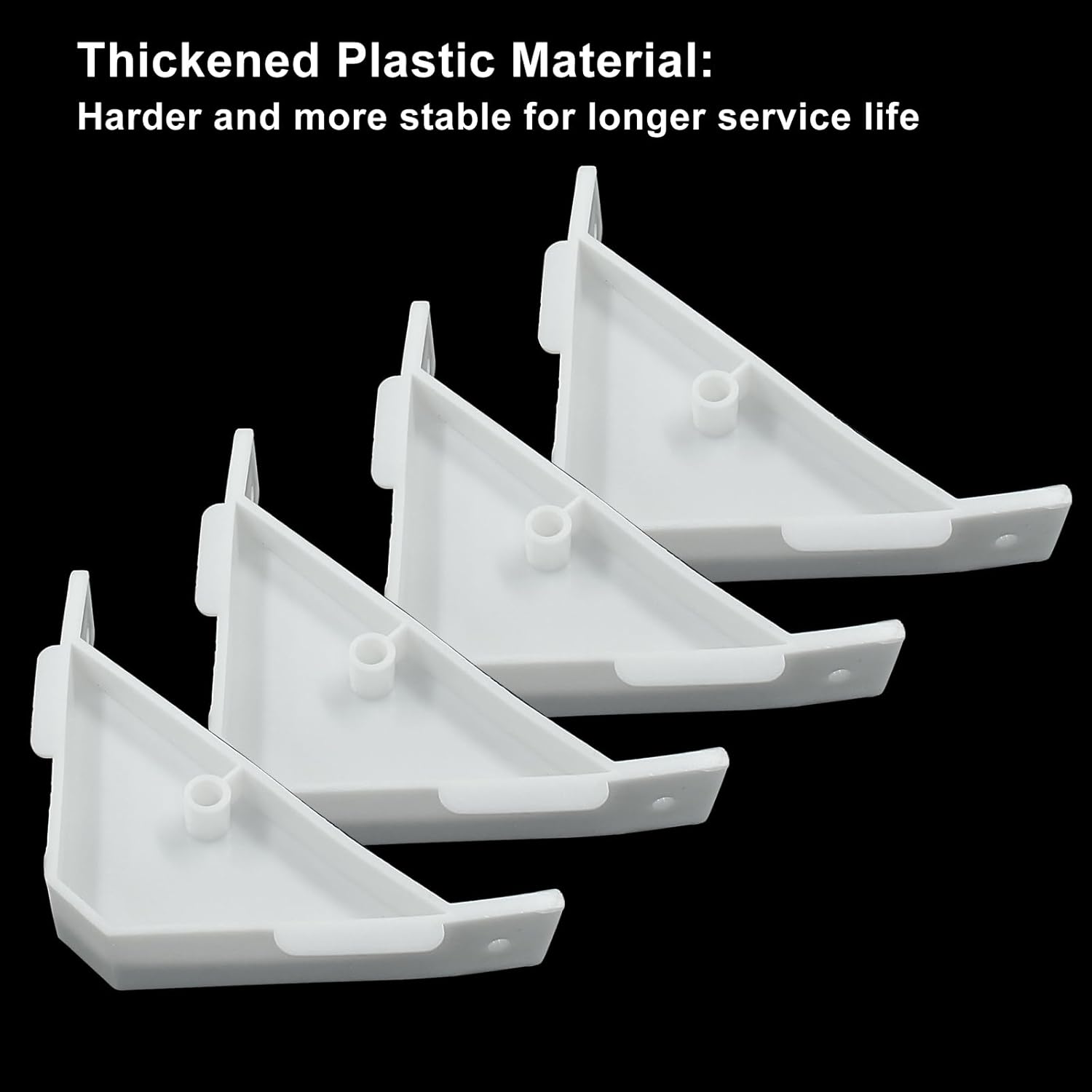Murtenze 24PCS 90 Degree Cabinet Triangle Bracket, Plastic White Corner Gusset Brace Corner Guard Angle Brackets for Furniture Cupboard Storage Box