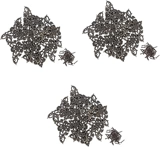 ifundom 36 Peças Protetor De Canto De Metal Protetor De Canto De Notebook Protetor De Canto Retrô Scrapbooking Protetor De Canto Álbum Protetor De Canto Fivela Vintage