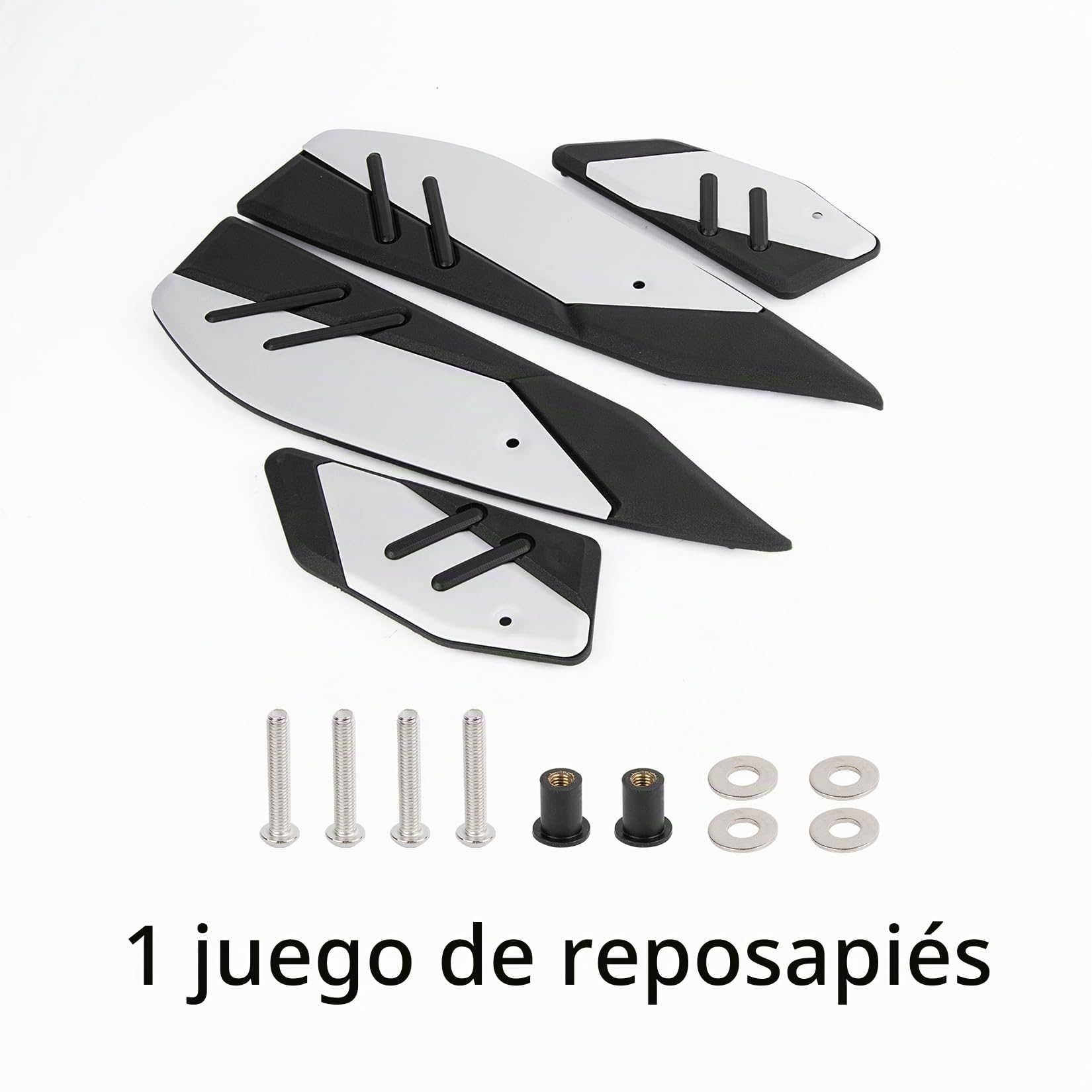 Estriberas Reposapiés Delanteros para Xmax 300 125 250 400 2017 2018 2019 2020 2021 2022 2023 2024, PSLER Pedal de Conductor Accesorios Decorativos para Motocicleta(Plata)