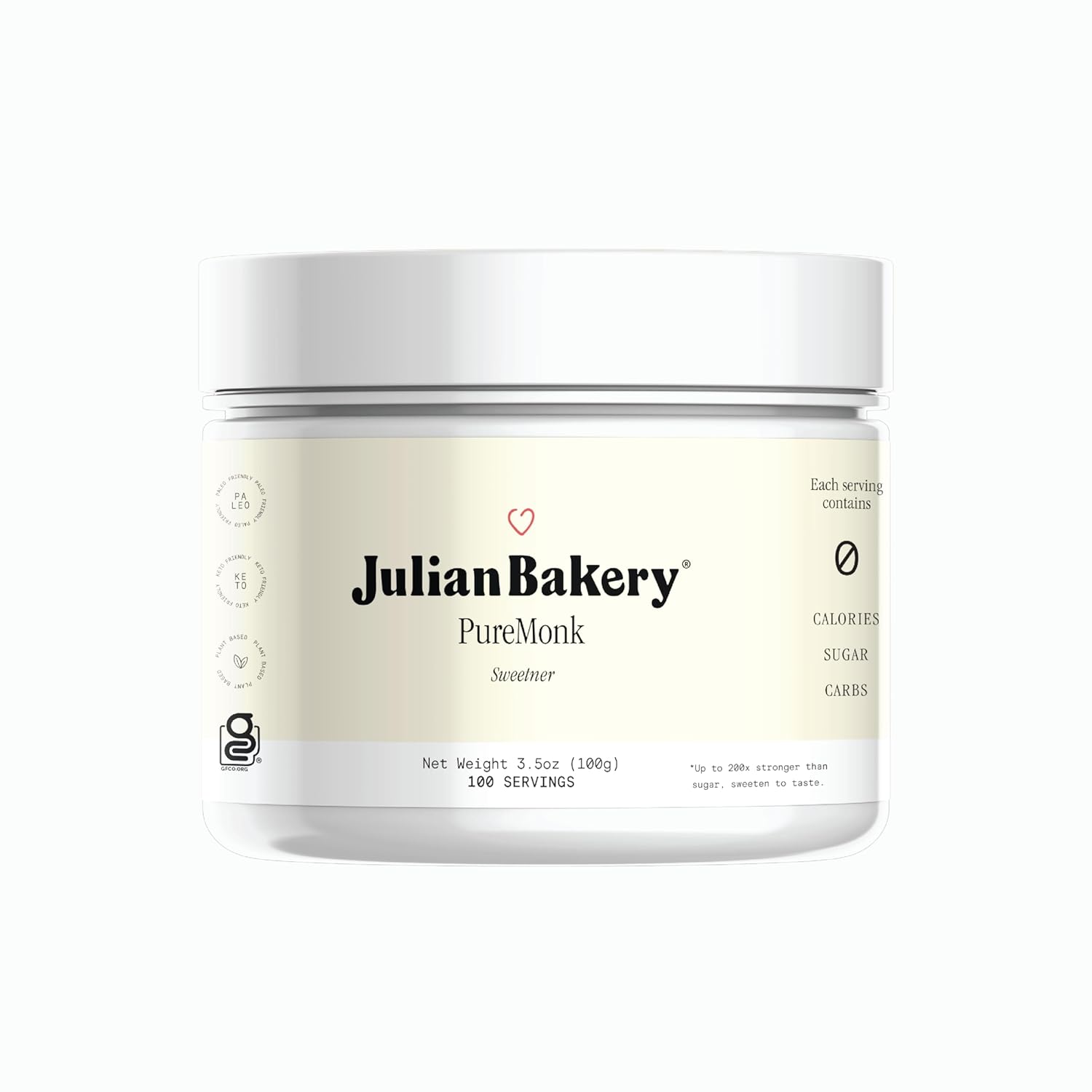 Julian Bakery Pure Monk | v25% Monk Fruit Extract | Sweetener | Sugar Free | 3.5oz | 100 Servings