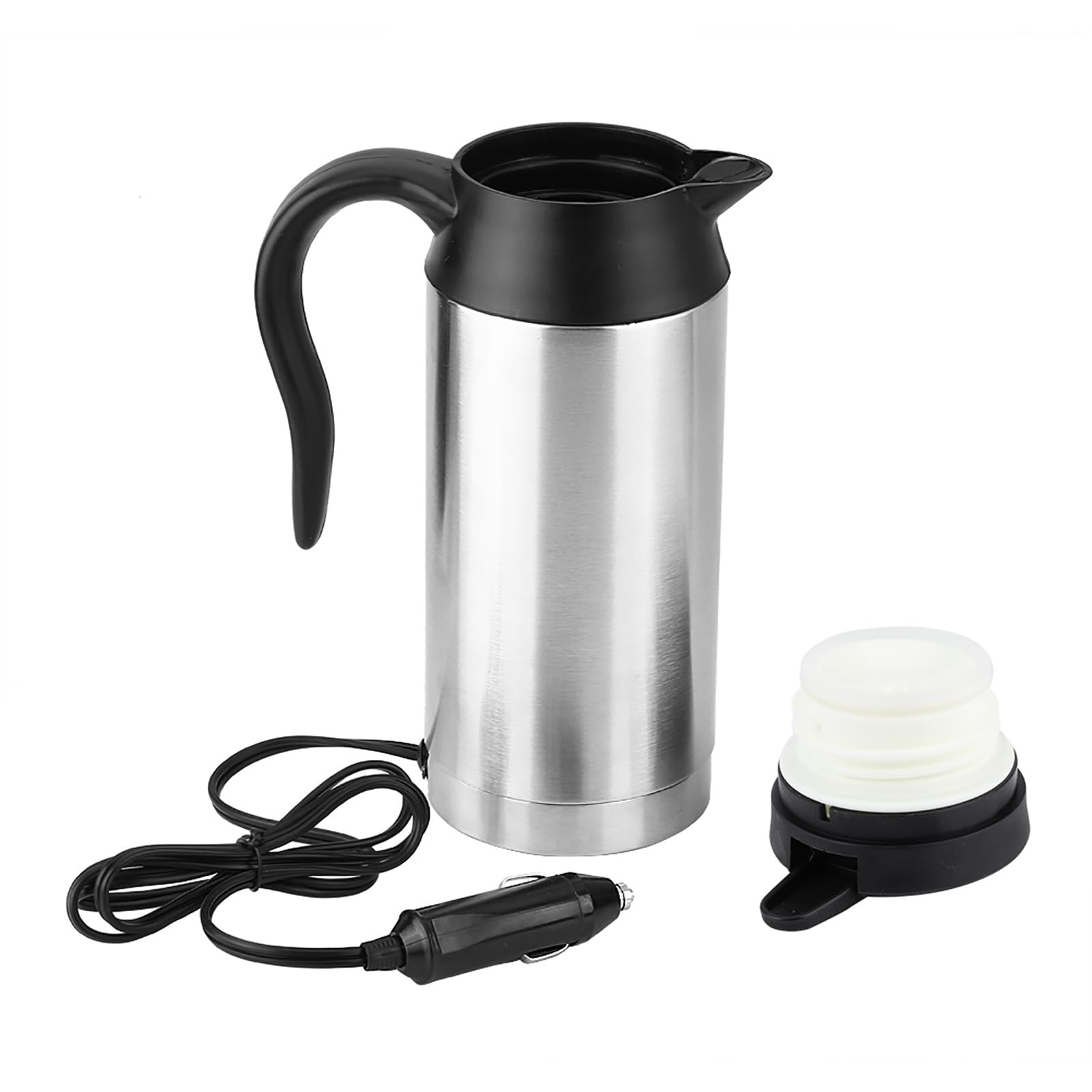 Termos Eléctricos de Viaje, Hervidor Eléctrico Portátil para Coche, 750 Ml, 12 V, Buen Rendimiento de Sellado para Agua, té, café, Leche,portavasos