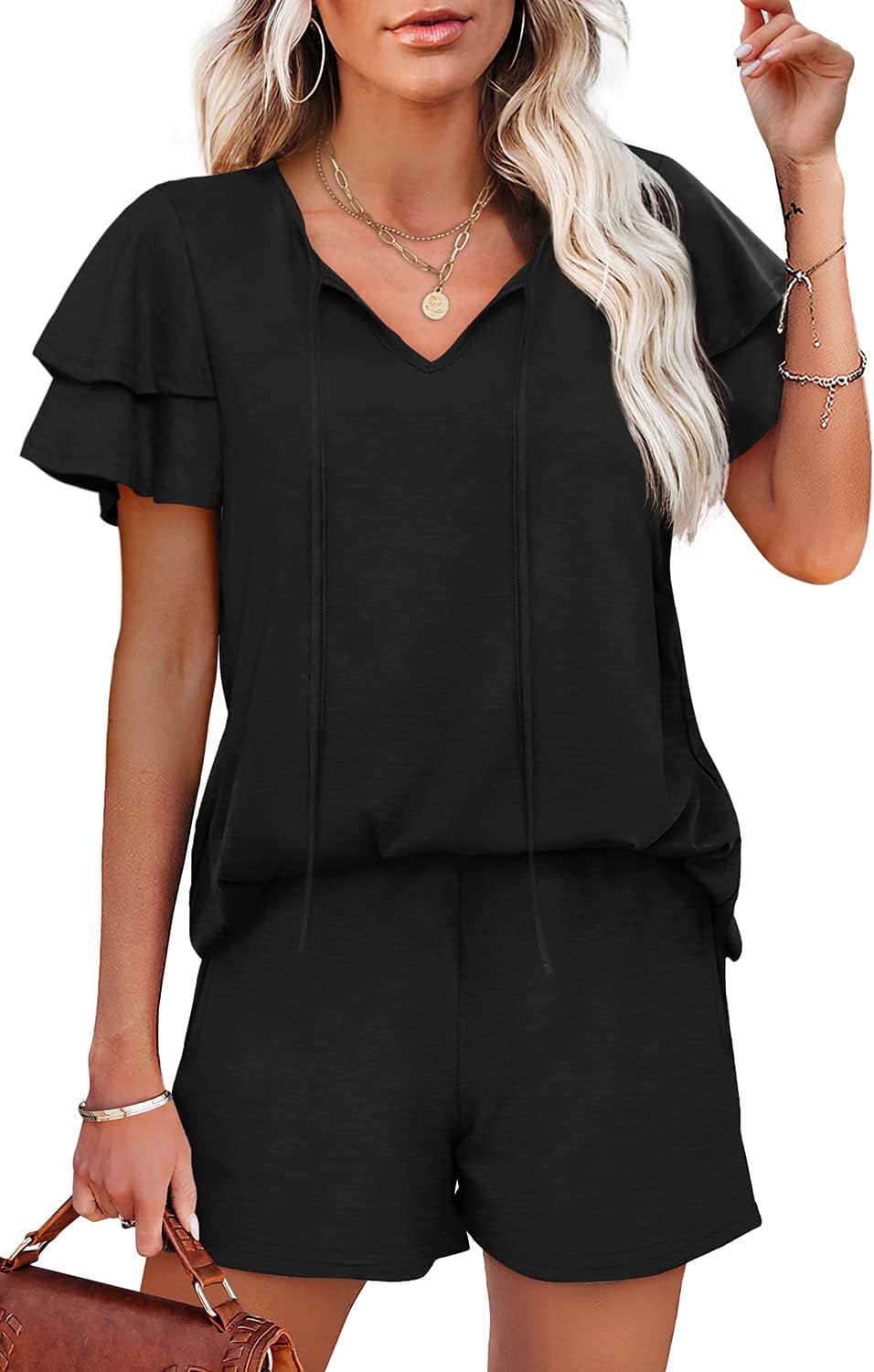 WIHOLLLoose Fit Tank Tops for Women Scoop Neck Summer Side Split Sleeveless Shirts 2024 Fashion