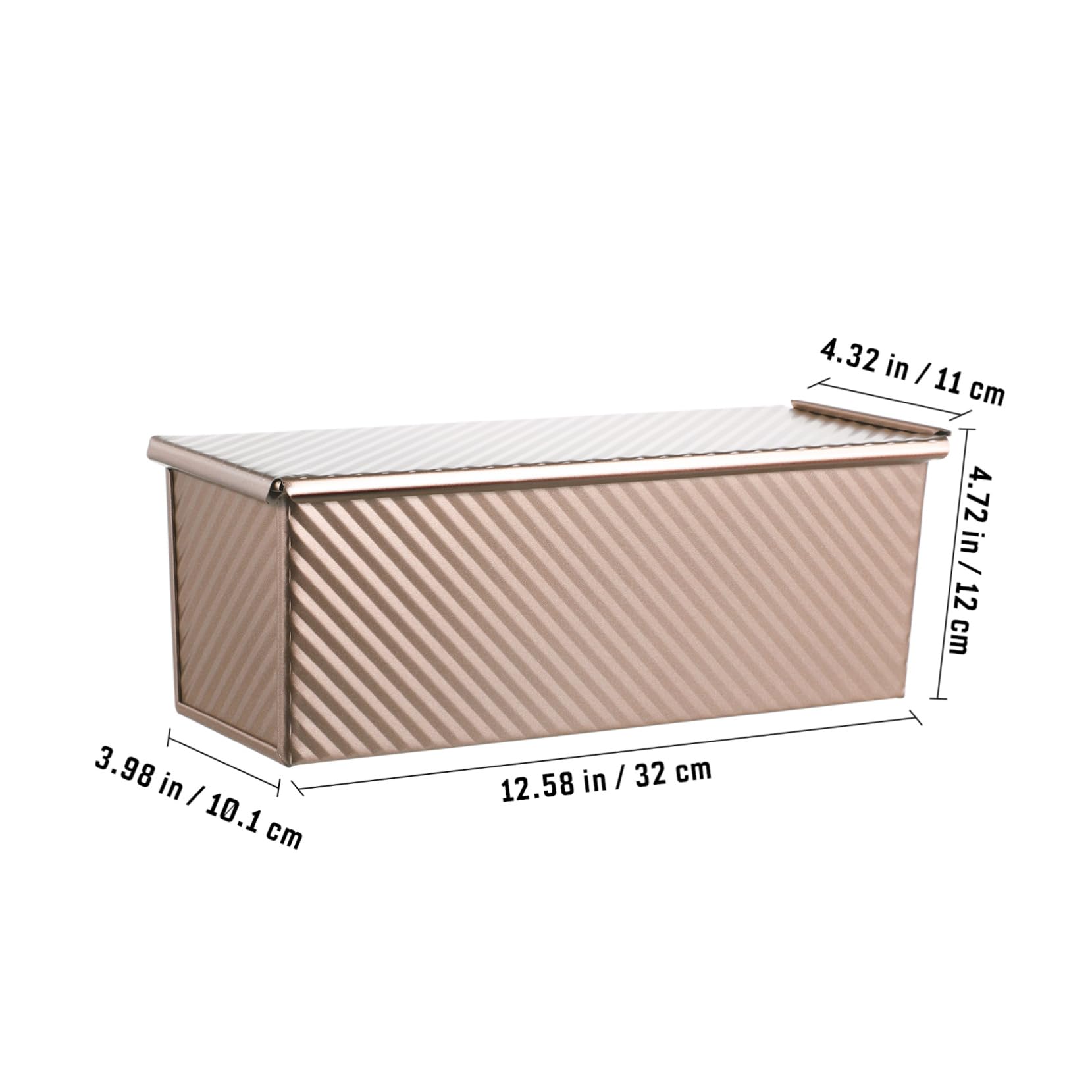 VOSAREA Corrugated Loaf Pan with Lid Non Stick Baking Mold for Homemade Bread and Cakes Rectangular Toast Pan Construction for Even Heat Distribution