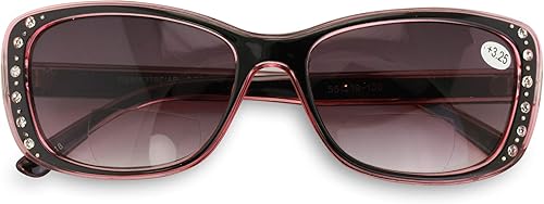 Miniatura 8 de V.W.E. Lentes de sol bifocales de lectura para mujer, lentes de lectura con diamantes de imitación translúcidos